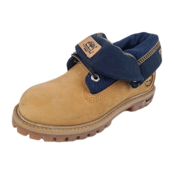 Timberland Roll Top Thermal Little Kids Boots Wheat Leather - Picture 1 of 9
